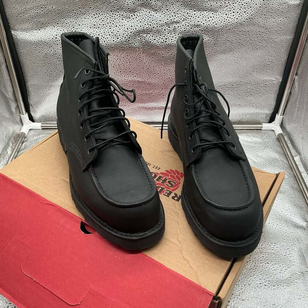 Red Wing 8074 Classic Moc Boots Black Harness Leather Mens Size 8 D Factory 2nds